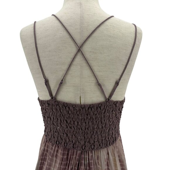 Free People FP One Womens XS Dress Adella Tie Dye Slip Plum Plunge Mini Boho - Picture 8 of 11